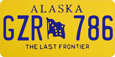 AK license plate GZR786