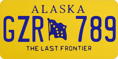 AK license plate GZR789