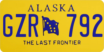 AK license plate GZR792