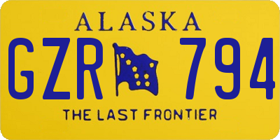 AK license plate GZR794