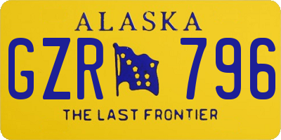 AK license plate GZR796