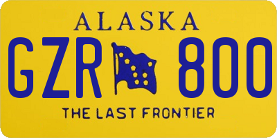 AK license plate GZR800