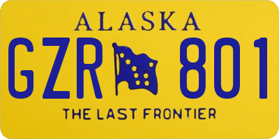 AK license plate GZR801