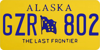 AK license plate GZR802