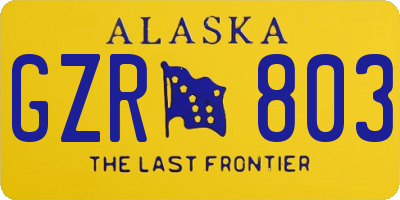 AK license plate GZR803