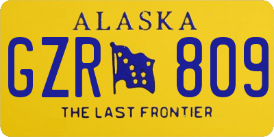 AK license plate GZR809