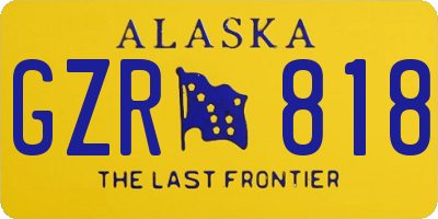 AK license plate GZR818