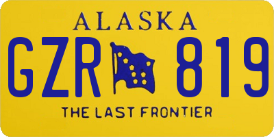 AK license plate GZR819