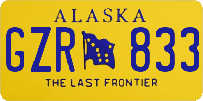 AK license plate GZR833