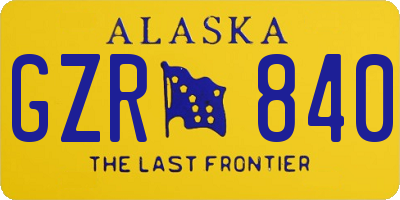 AK license plate GZR840