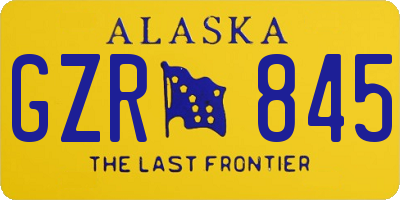 AK license plate GZR845