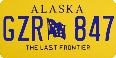 AK license plate GZR847