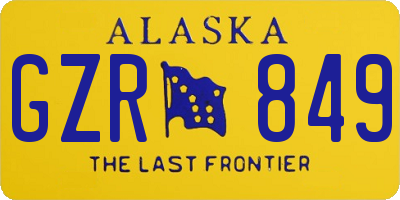 AK license plate GZR849