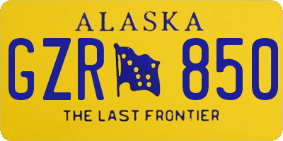 AK license plate GZR850