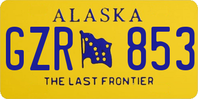 AK license plate GZR853