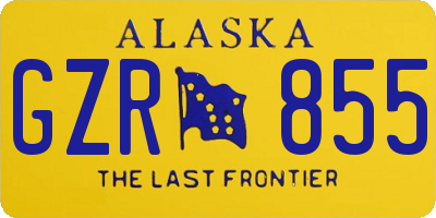 AK license plate GZR855