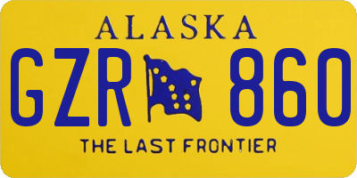 AK license plate GZR860