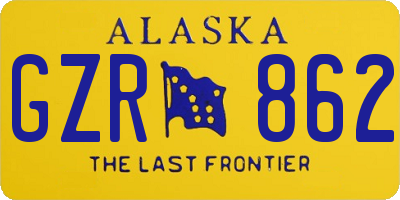 AK license plate GZR862