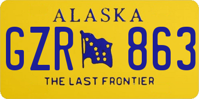 AK license plate GZR863