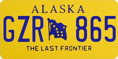 AK license plate GZR865