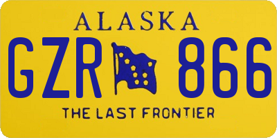 AK license plate GZR866