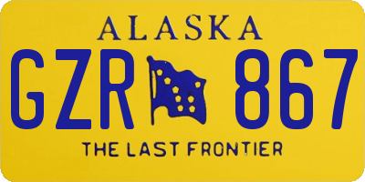 AK license plate GZR867