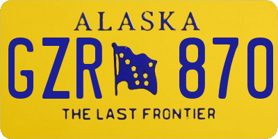 AK license plate GZR870