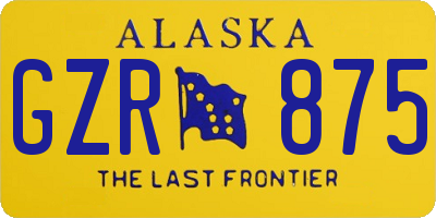 AK license plate GZR875