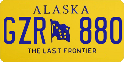 AK license plate GZR880