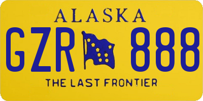 AK license plate GZR888