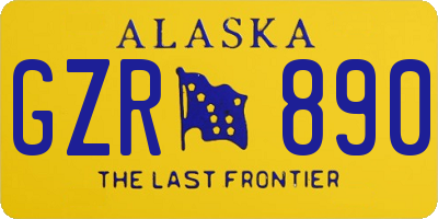 AK license plate GZR890