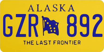 AK license plate GZR892