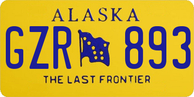 AK license plate GZR893