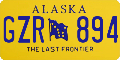 AK license plate GZR894