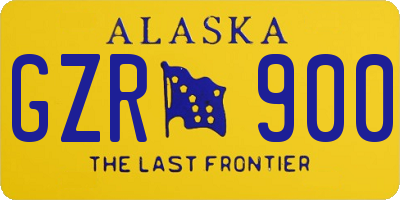 AK license plate GZR900