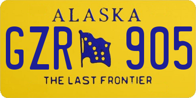 AK license plate GZR905