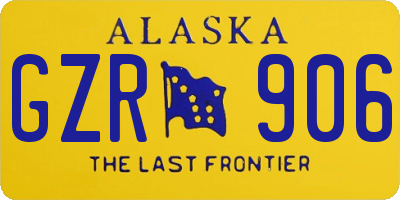 AK license plate GZR906