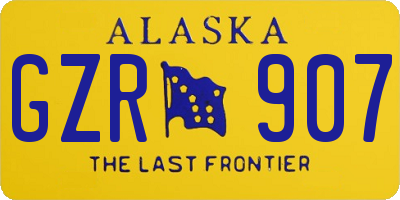 AK license plate GZR907