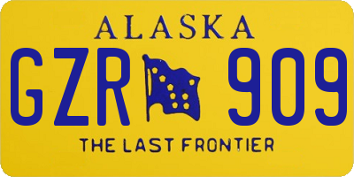 AK license plate GZR909