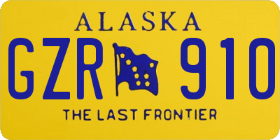 AK license plate GZR910