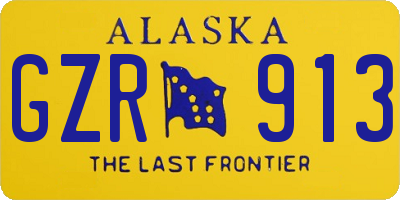 AK license plate GZR913