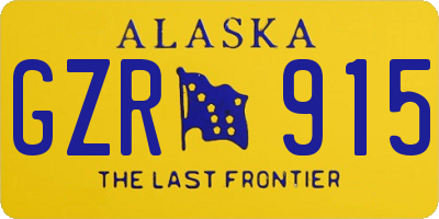 AK license plate GZR915