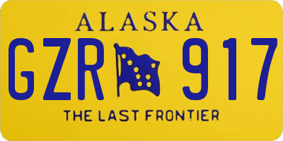 AK license plate GZR917