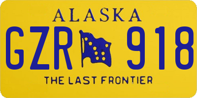 AK license plate GZR918