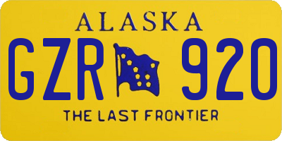 AK license plate GZR920