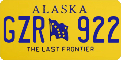 AK license plate GZR922