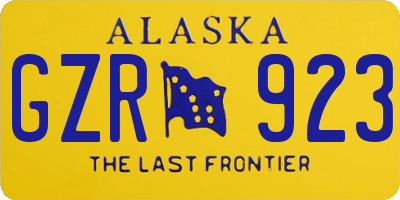 AK license plate GZR923