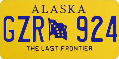 AK license plate GZR924