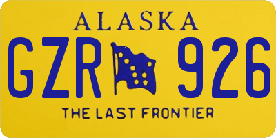 AK license plate GZR926