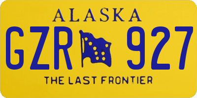 AK license plate GZR927